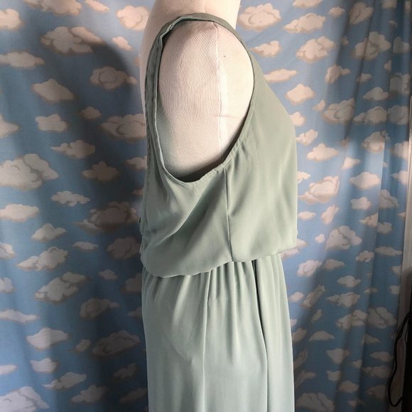 Show Me Your Mumu Kendall Maxi Dress Silver Sage (Green) Crisp size L Bridesmaid - Picture 5 of 8